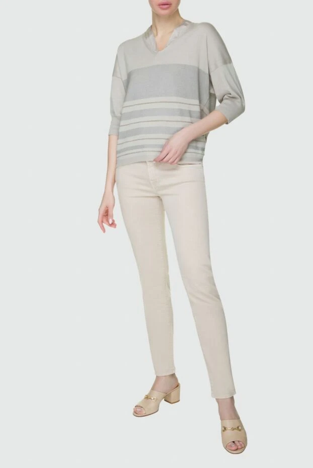 Jacob Cohen woman beige jeans for women купить с ценами и фото 158408 - photo 2