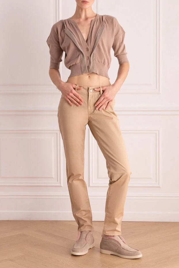 Jacob Cohen woman beige cotton jeans for women купить с ценами и фото 158410 - photo 2