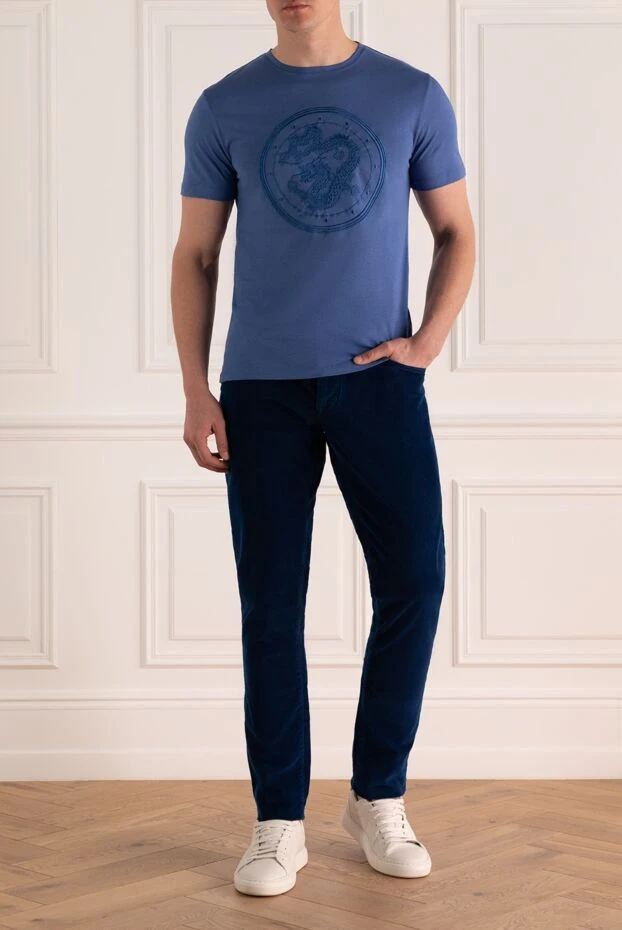 Jacob Cohen man blue cotton jeans for men купить с ценами и фото 158418 - photo 2