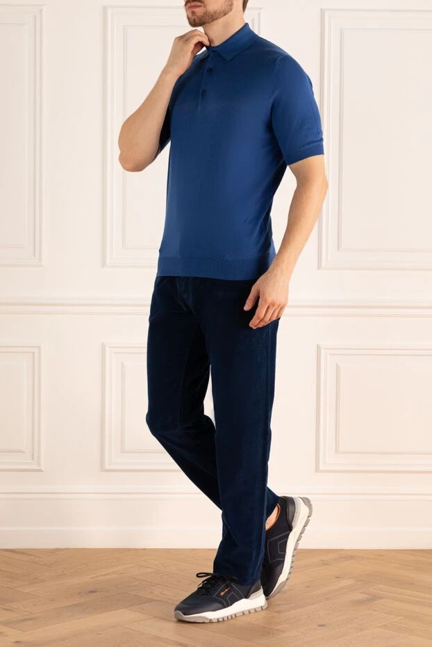 Jacob Cohen man blue cotton jeans for men купить с ценами и фото 158420 - photo 2