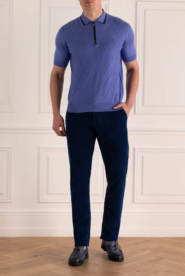 Jacob Cohen man blue cotton jeans for men купить с ценами и фото 158421 - photo 2