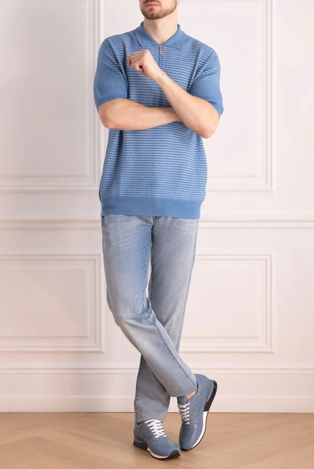 Jacob Cohen man cotton and polyester jeans blue for men купить с ценами и фото 158431 - photo 2