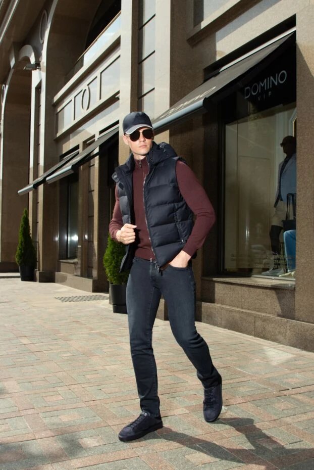 Cotton and modal jeans in dark grey - photo 2