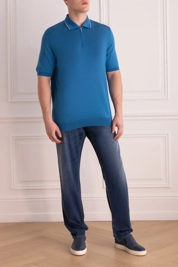 Jacob Cohen man blue cotton jeans for men купить с ценами и фото 158499 - photo 2