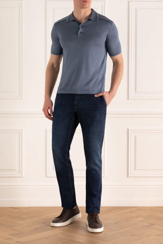 Jacob Cohen man blue cotton jeans for men купить с ценами и фото 158511 - photo 2