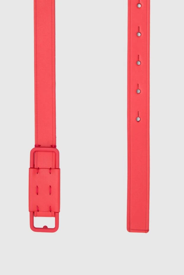 Loro Piana women's leather red belt with rectangular buckle 158551 - photo 3