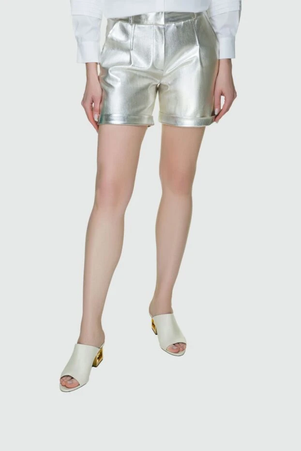 Fleur de Paris high waist metallic shorts made of thick leather 158565 - photo 3