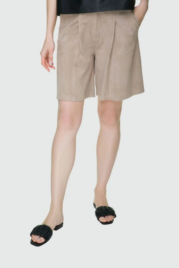 Fleur de Paris brown suede shorts for women 158568 - photo 3