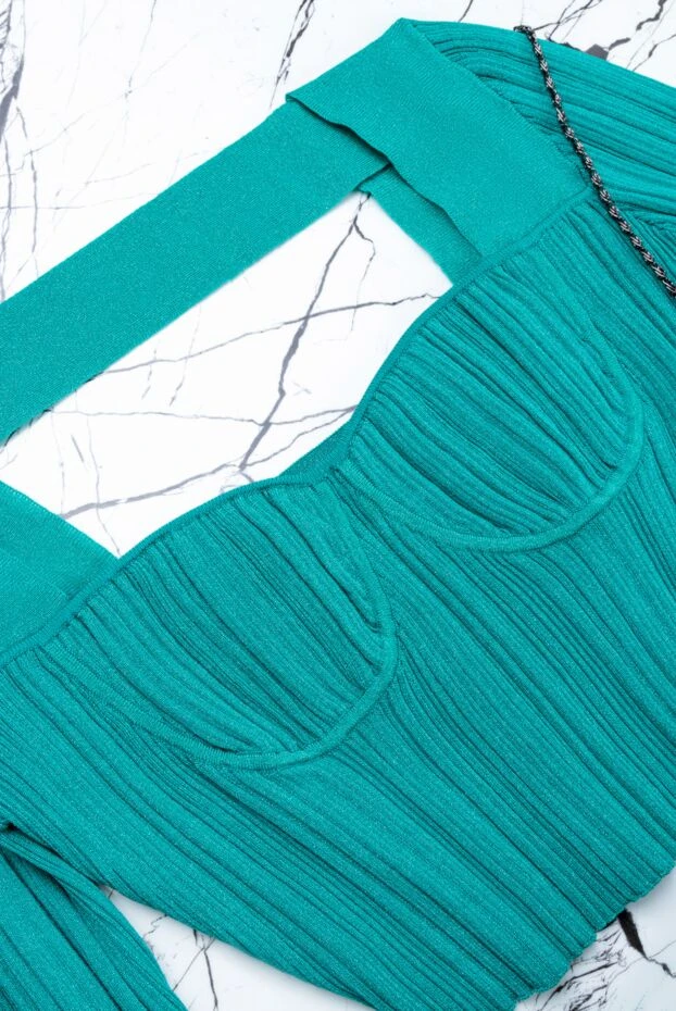 Herve Leger полиамид пен вискозадан жасалған юбкасымен жасыл түсті әйелдер костюмі 158580 - фото 3