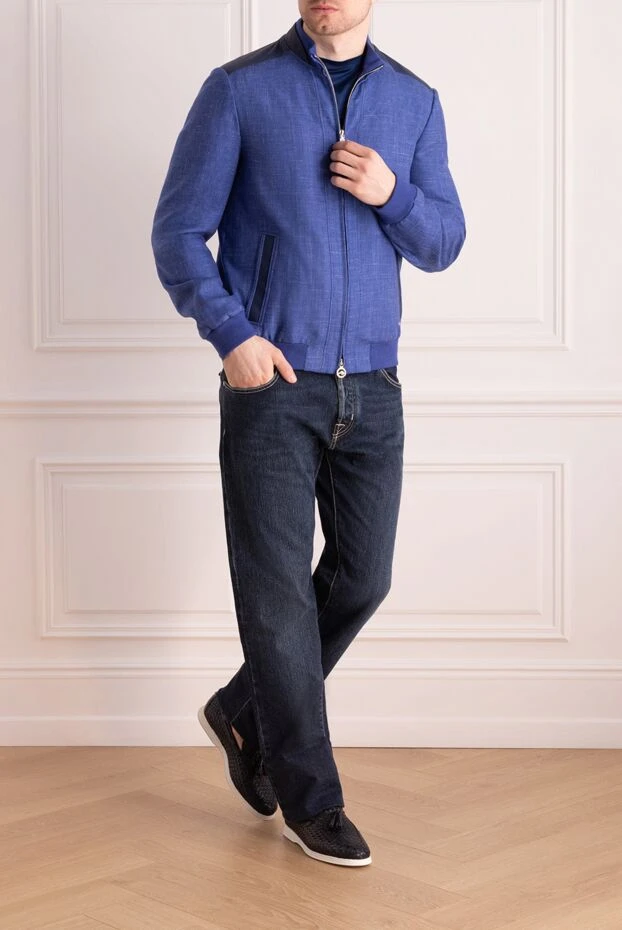 Stefano Ricci blue wool, silk and linen jacket for men 158605 - photo 3