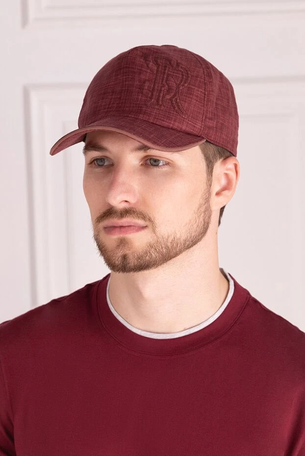 Stefano Ricci кепка из кашемира и шелка красная мужская 158613 - фото 2
