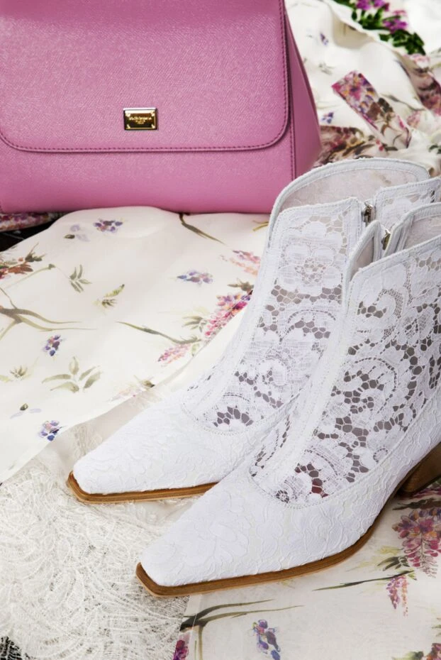 Le Silla ботинки женские белые с кружевом 158689 - фото 2