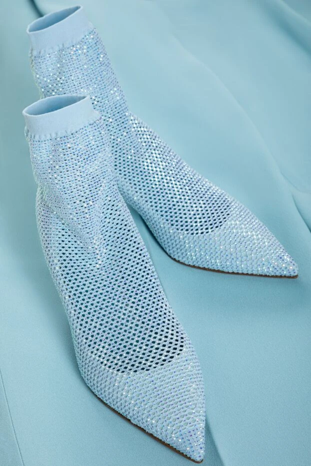 Le Silla ботинки женские голубые замшевые с люрексом 158690 - фото 3