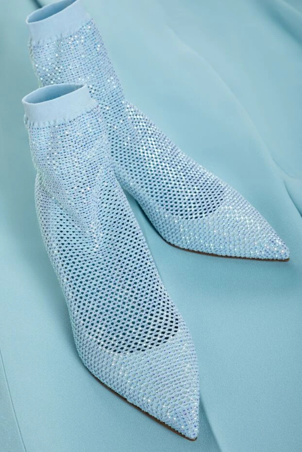 Le Silla ботинки женские голубые замшевые с люрексом 158690 - фото 2