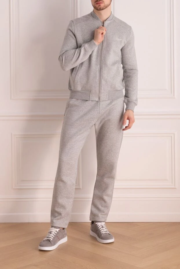 Ermenegildo Zegna man men's sports suit made of cotton and polyester, gray купить с ценами и фото 158691 - photo 2