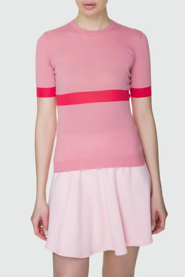 Ermanno Scervino блуза из хлопка и полиамида розовая женская 158701 - фото 3