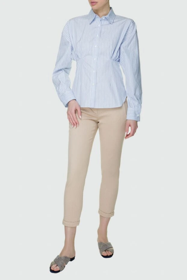 Ermanno Scervino woman blue cotton blouse for women купить с ценами и фото 158705 - photo 2