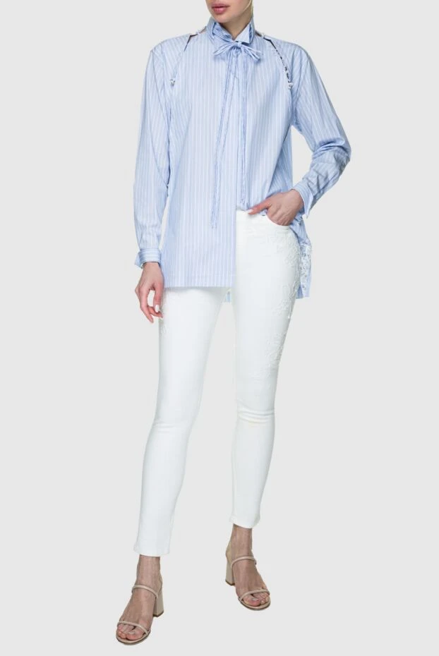 Ermanno Scervino woman blue cotton blouse for women купить с ценами и фото 158706 - photo 2