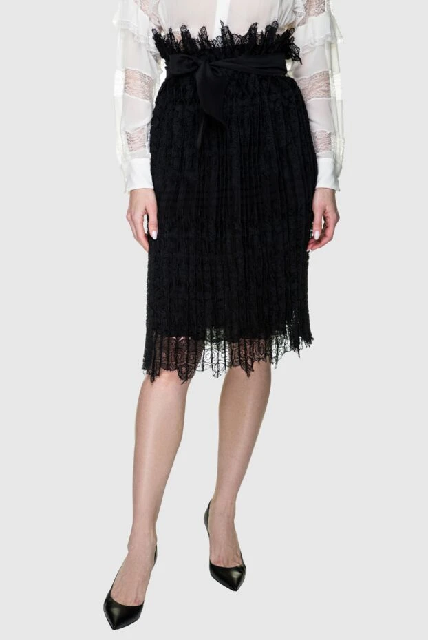 Ermanno Scervino юбка из шелка и полиамида черная женская 158722 - фото 3