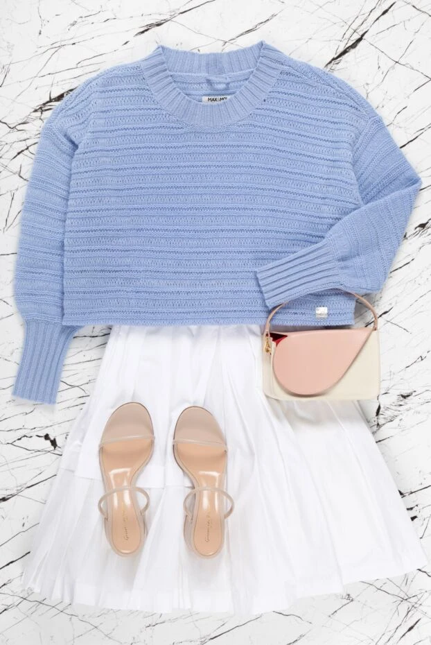 Ermanno Scervino юбка миди из хлопка белая с вставкой из сетки и мягкой сборкой 158723 - фото 2