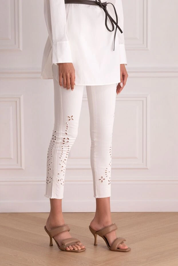 Ermanno Scervino әйелдерге арналған ақ түсті джинсы тесікпен 158728 - фото 3