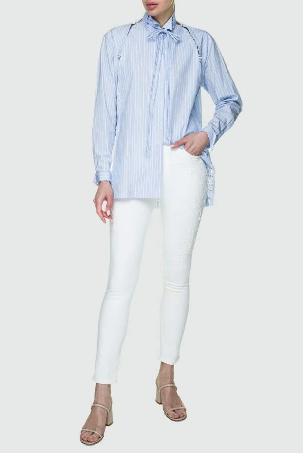 Ermanno Scervino woman white cotton jeans for women купить с ценами и фото 158731 - photo 2