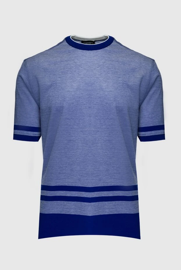 Stefano Ricci қысқа жеңді және қарама-қарсы жолақты мақтадан жасалған жемпір 158742 - фото 1