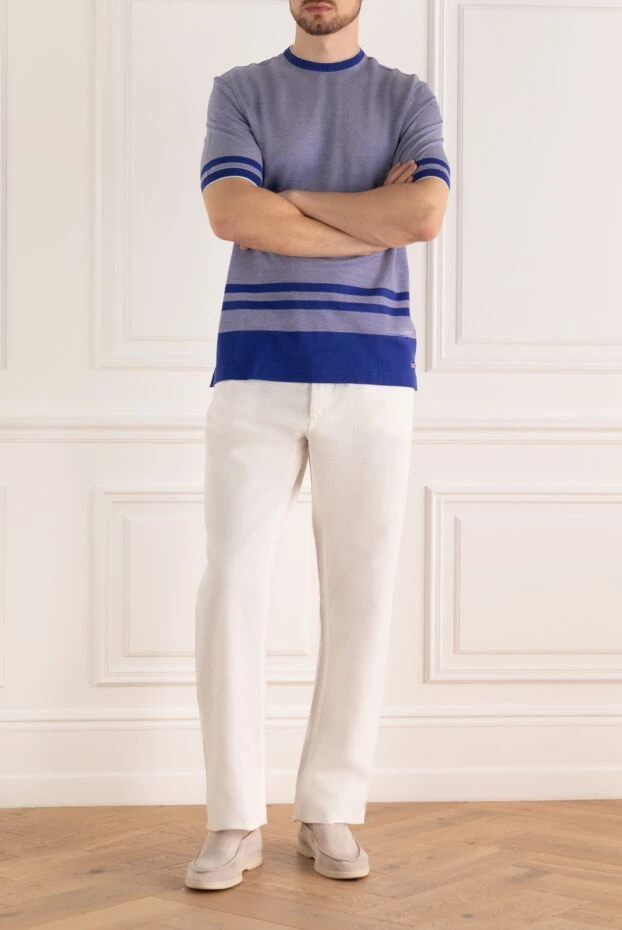 Stefano Ricci хлопковый джемпер с коротким рукавом и контрастными полосами 158742 - фото 2