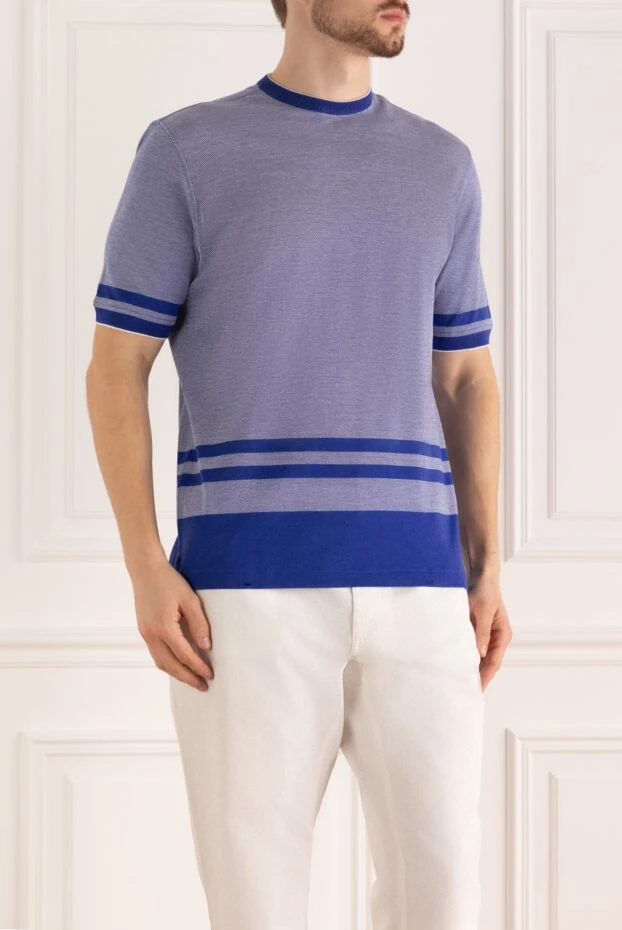 Stefano Ricci cotton jumper with short sleeves and contrasting stripes 158742 - photo 3