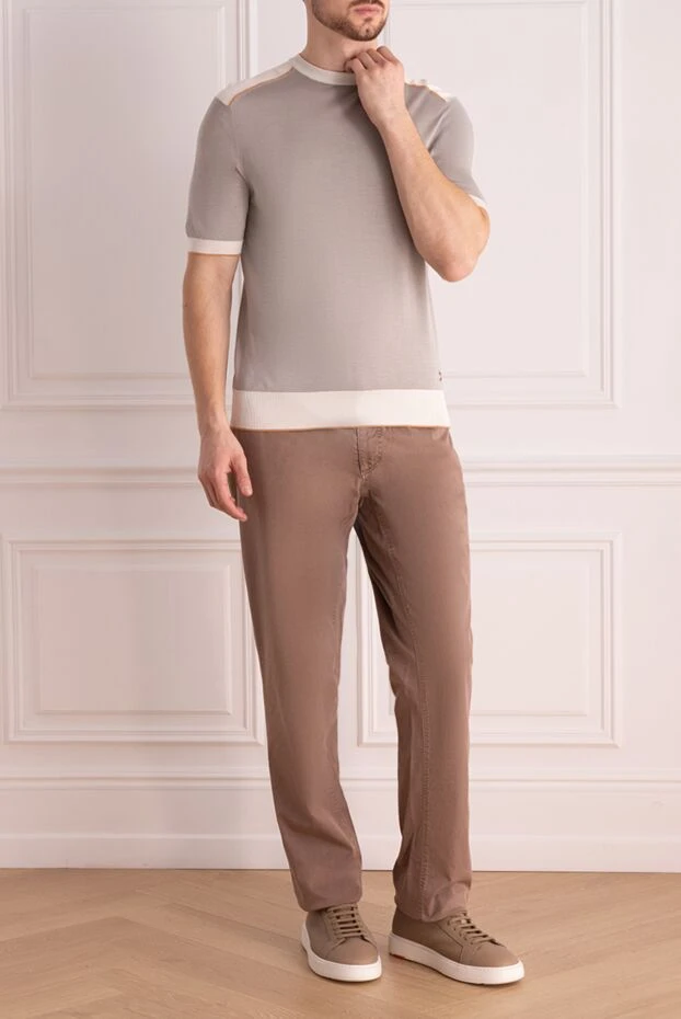 Stefano Ricci short sleeve silk jumper gray for men 158745 - photo 2