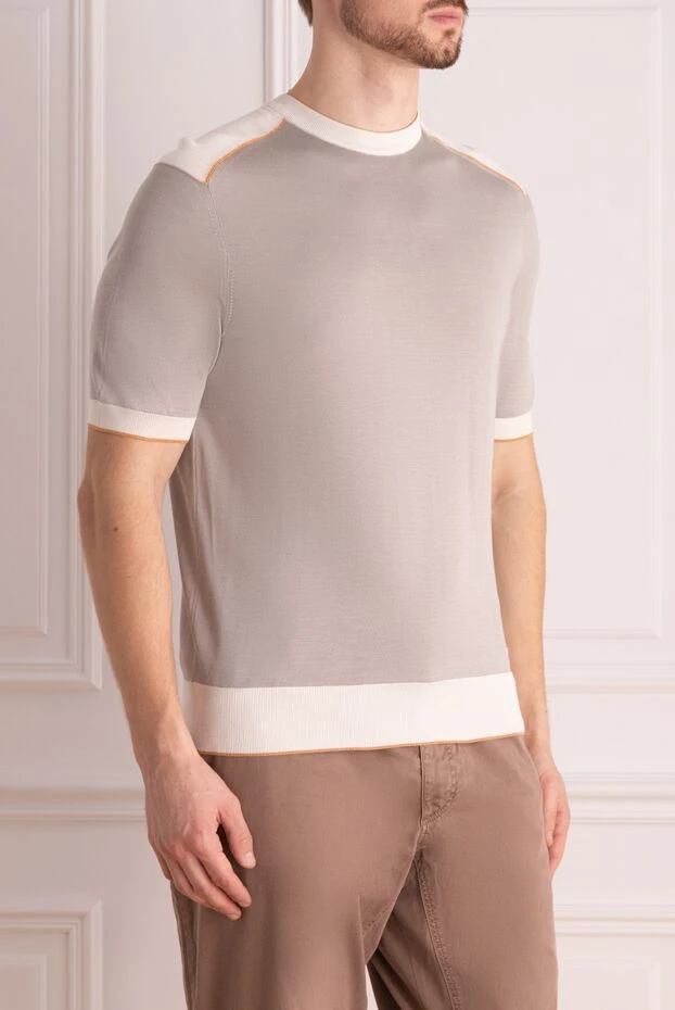 Stefano Ricci short sleeve silk jumper gray for men 158745 - photo 3
