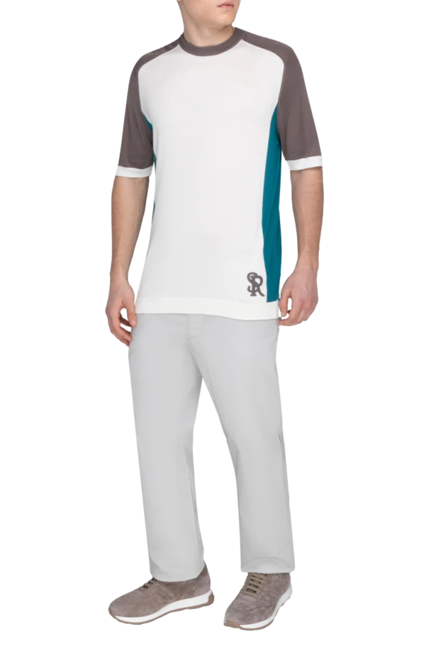 Stefano Ricci джемпер с коротким рукавом из шелка белый мужской 158748 - фото 3