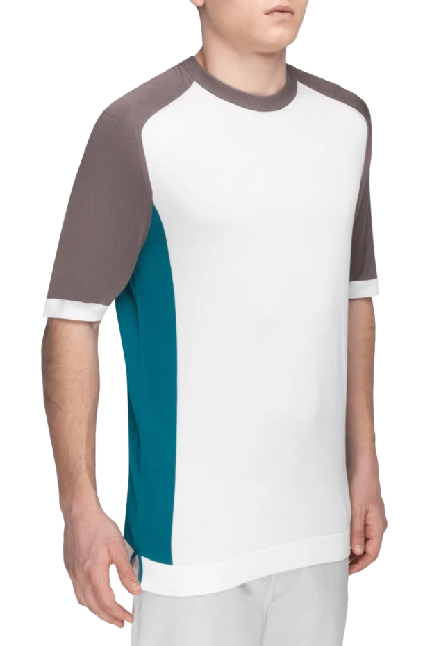 Stefano Ricci джемпер с коротким рукавом из шелка белый мужской 158748 - фото 3