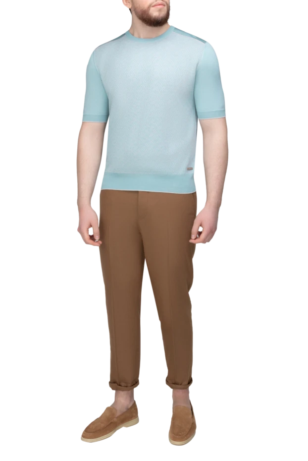 Stefano Ricci джемпер с коротким рукавом из шелка зеленый мужской 158754 - фото 3