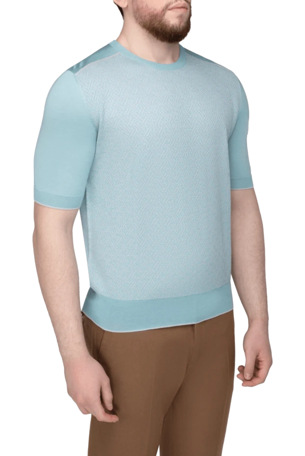 Stefano Ricci джемпер с коротким рукавом из шелка зеленый мужской 158754 - фото 3