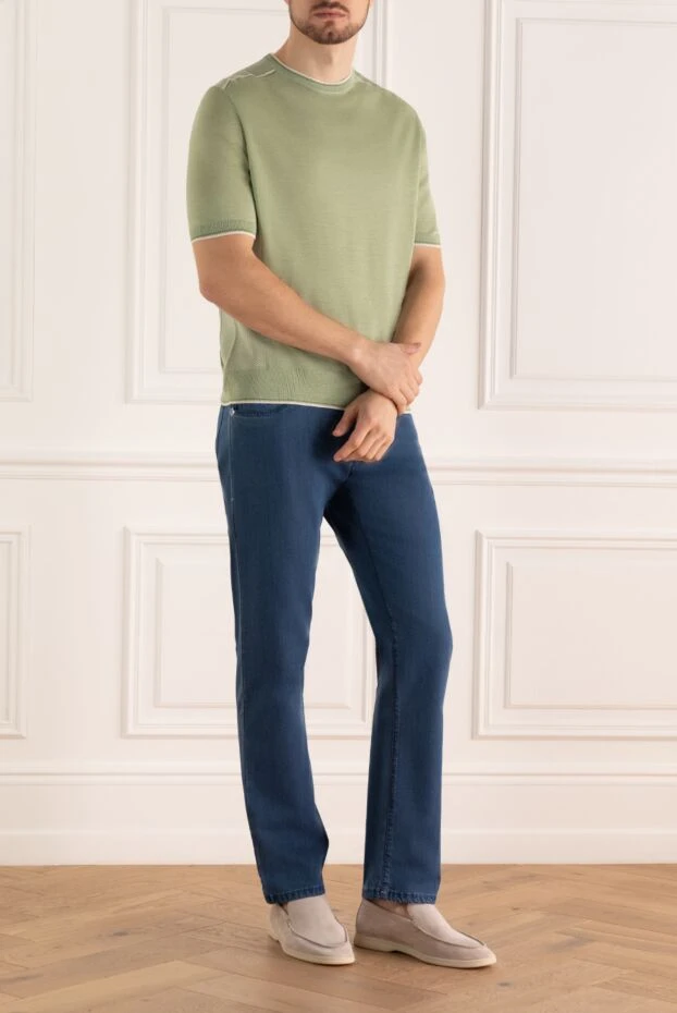 Stefano Ricci short sleeve silk jumper green for men 158757 - photo 2