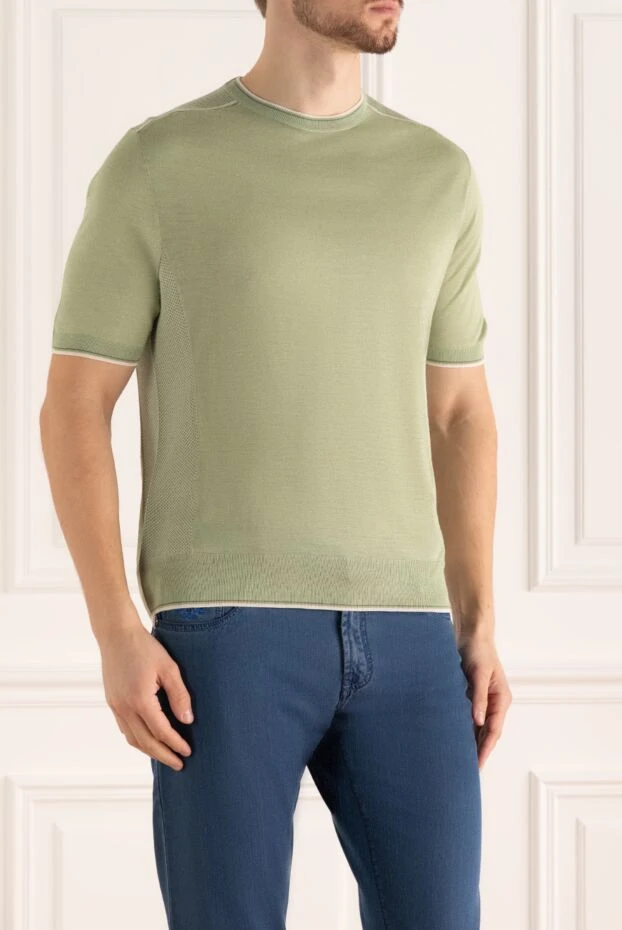 Stefano Ricci short sleeve silk jumper green for men 158757 - photo 3