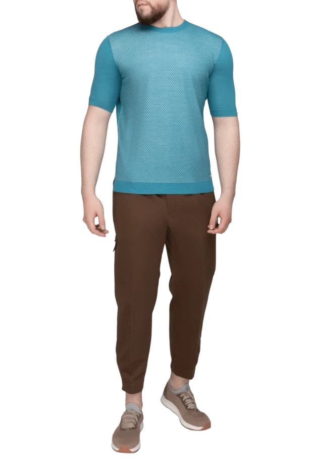 Stefano Ricci джемпер с коротким рукавом из шелка зеленый мужской 158762 - фото 2