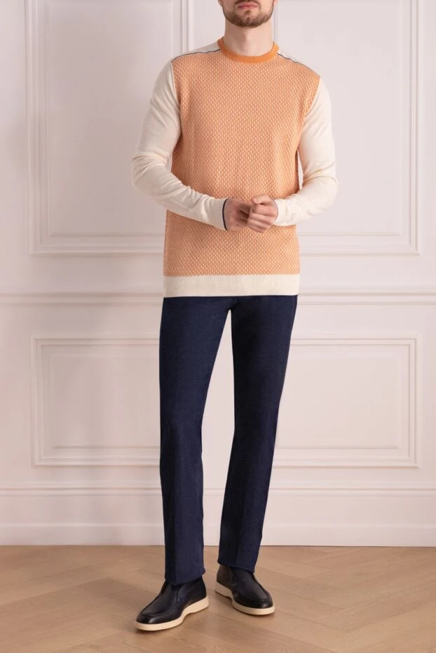 Stefano Ricci ерлерге арналған кашемирден, жібектен және зығырдан жасалған апельсиннен жасалған жемпір 158766 - фото 2