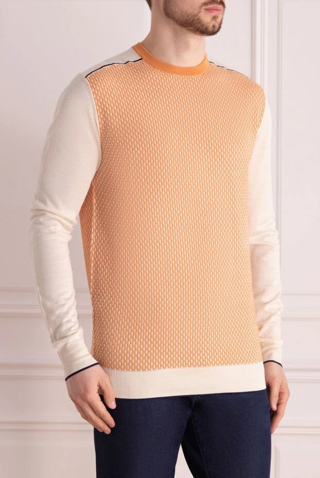 Stefano Ricci ерлерге арналған кашемирден, жібектен және зығырдан жасалған апельсиннен жасалған жемпір 158766 - фото 3