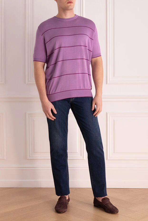 Stefano Ricci short sleeve silk jumper in pink for men 158771 - photo 2