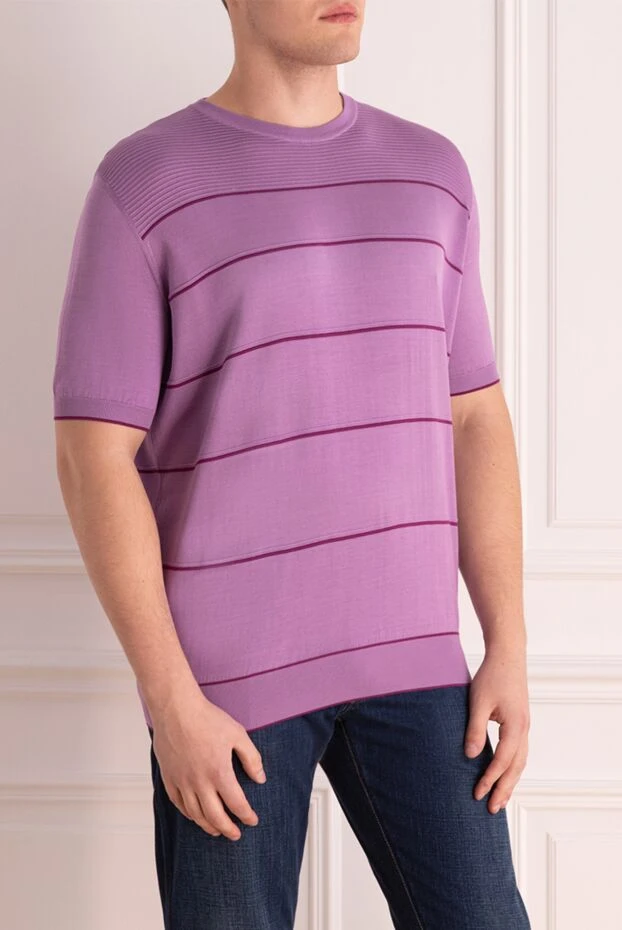 Stefano Ricci short sleeve silk jumper in pink for men 158771 - photo 3