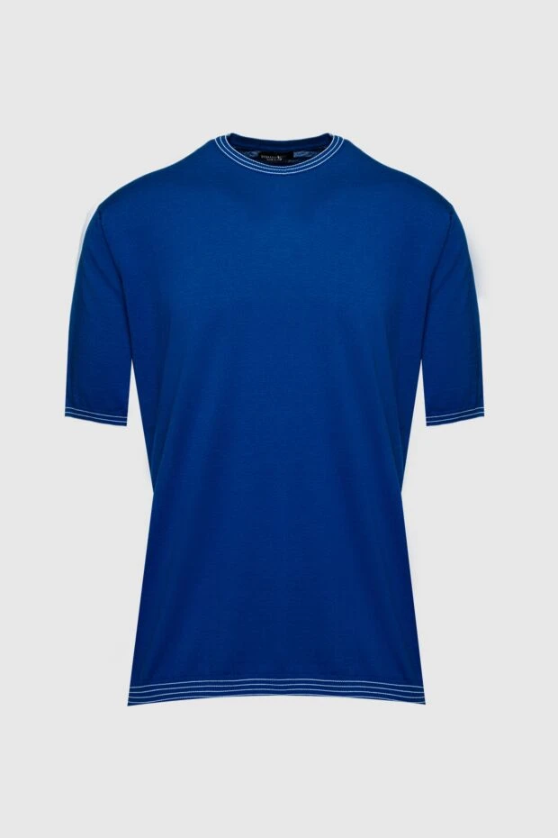 Stefano Ricci джемпер с коротким рукавом из хлопка синий мужской 158789 - фото 1
