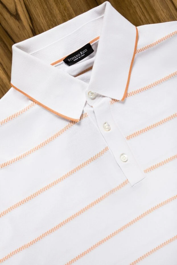 Stefano Ricci поло из шелка в молочном цвете с тонкой персиковой полоской
158795 - фото 2