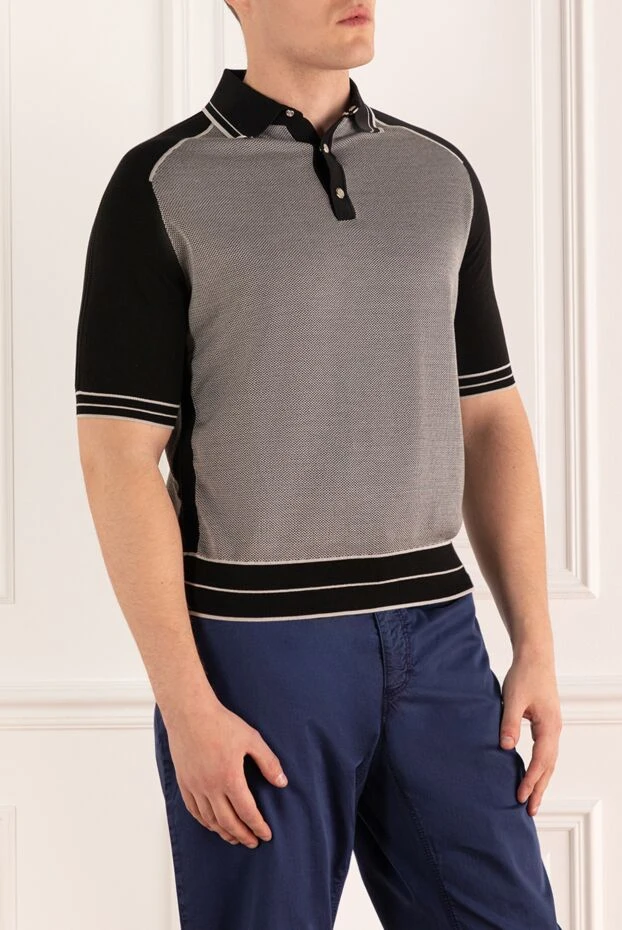 Stefano Ricci polo from cotton and silk gray for men 158796 - photo 3