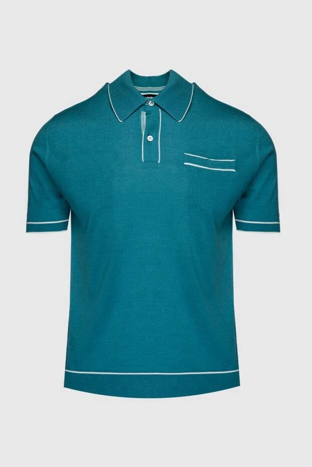 Поло из хлопка изумрудного цвета с контрастной отделкой
- фото 1