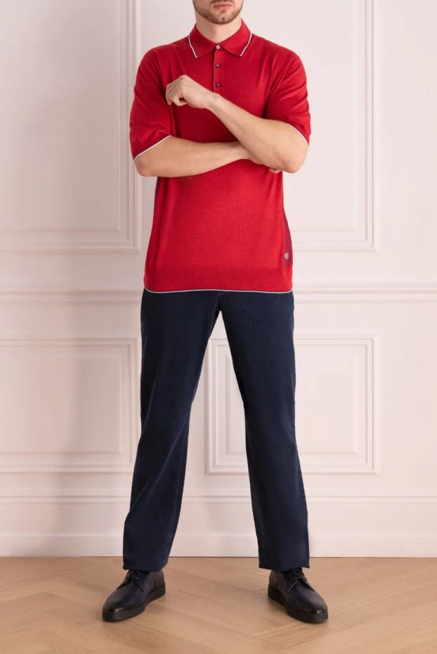 Stefano Ricci red men's polo made of silk, cotton and linen 158811 - photo 3