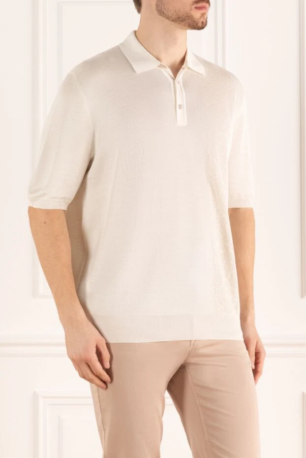 Stefano Ricci white silk polo shirt with a classic collar and button placket
 158813 - photo 3