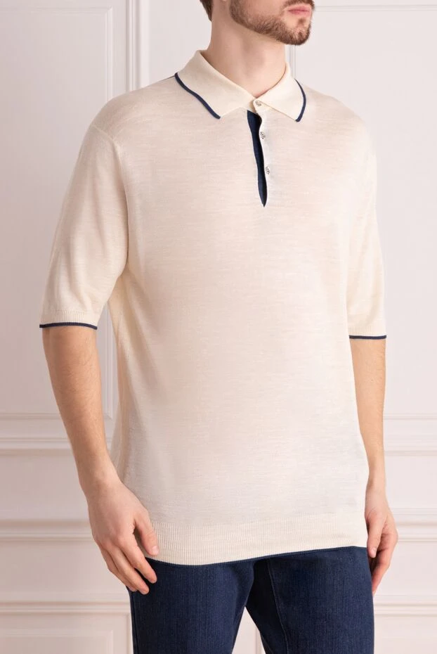 Stefano Ricci white cashmere and silk polo for men 158819 - photo 3