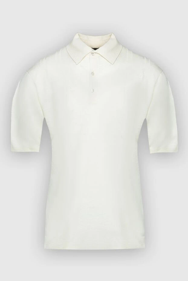 White men's silk and linen polo - photo 1